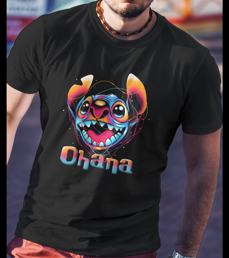 Stitch Ohana Colorful T-Shirt