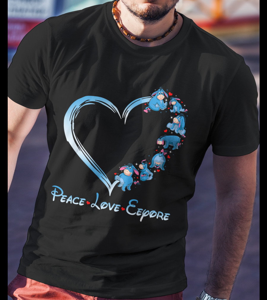 Peace Love Eeyore Heart T-Shirt