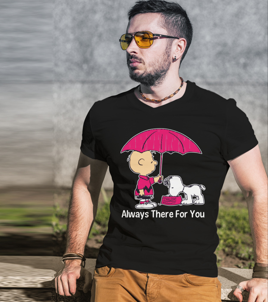 Always There For You Charlie Brown Snoopy Under Umbrella T-Shirt