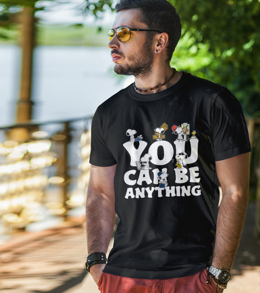 YOU CAN BE ANYTHING Peanuts Snoopy Characters Variety Of Careers T-Shirt