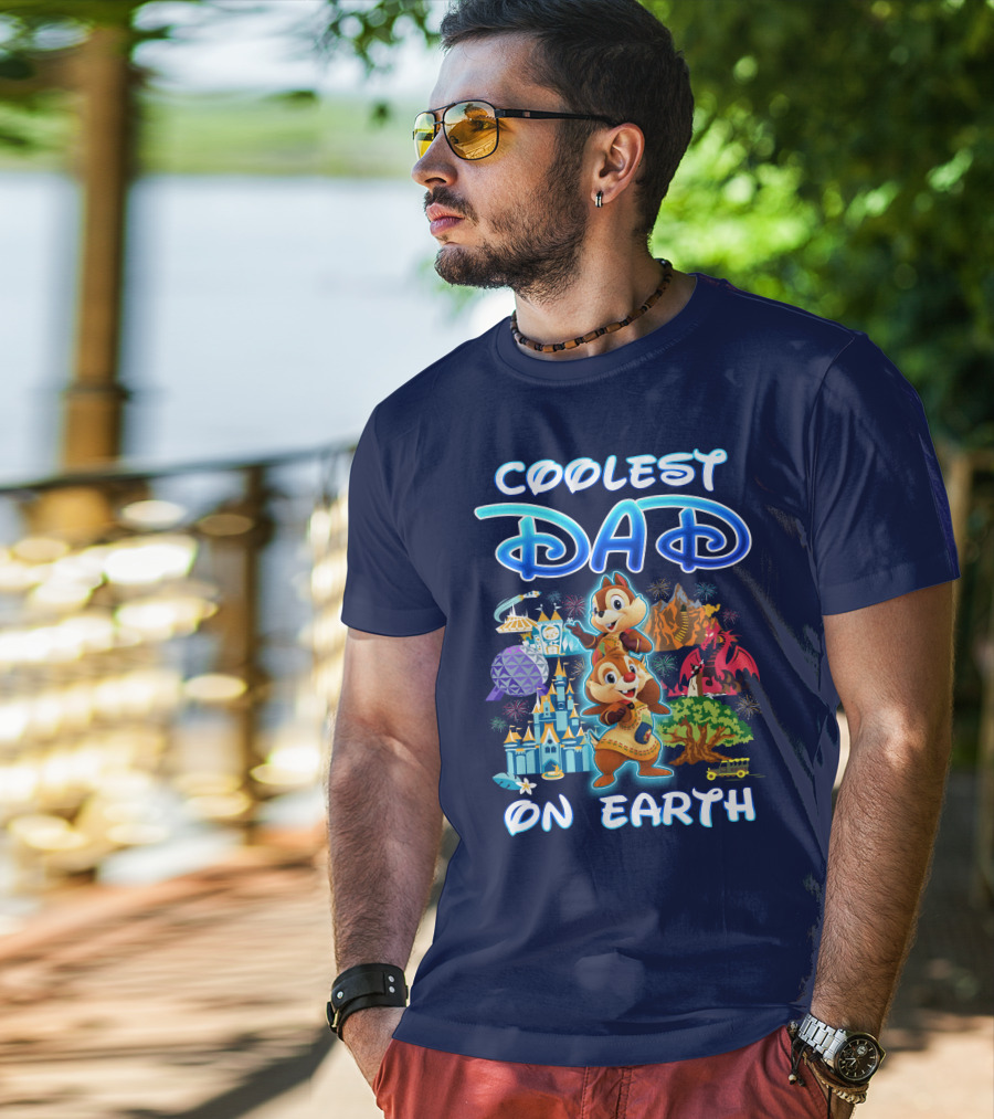 Coolest Dad On Earth Chipmunks Magical Park Adventure T-Shirt