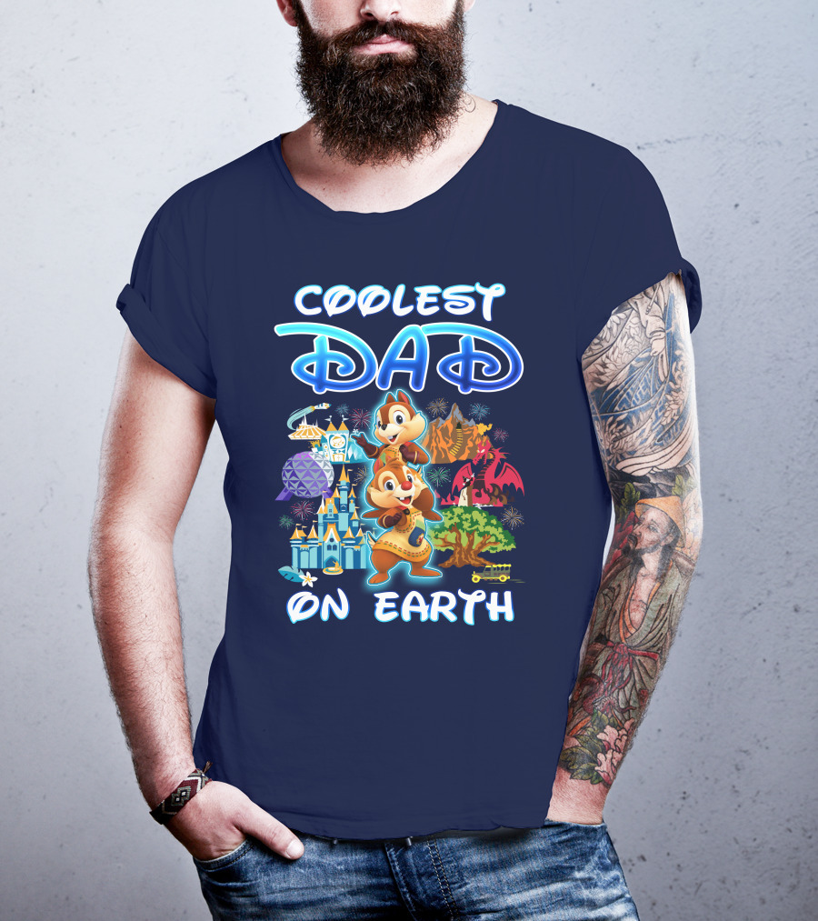 Coolest Dad On Earth Chipmunks Magical Park Adventure T-Shirt