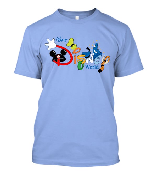 Walt Disney World Mickey Goofy Sorcerer Tigger Stylized Text T-Shirt