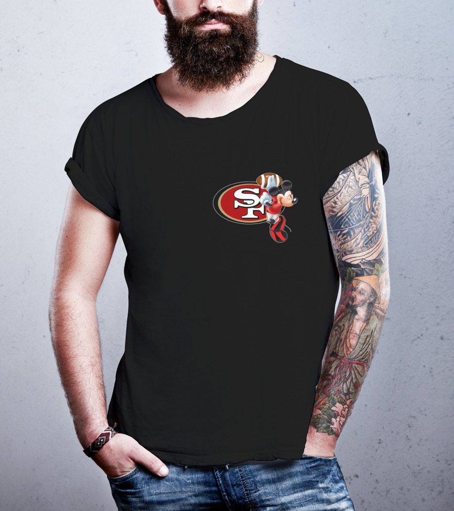 SF 49ers Mickey Mouse Football T-Shirt