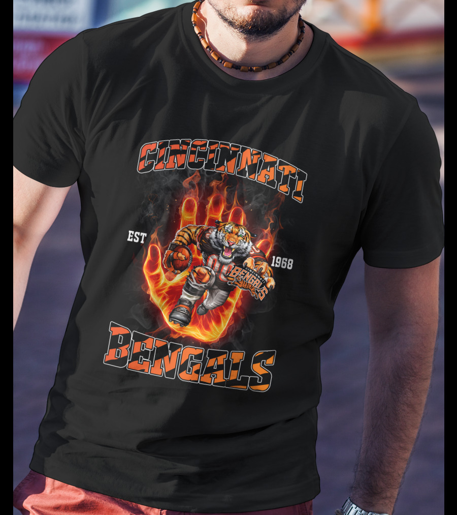 Cincinnati Bengals Tiger Football Est 1968 T-Shirt
