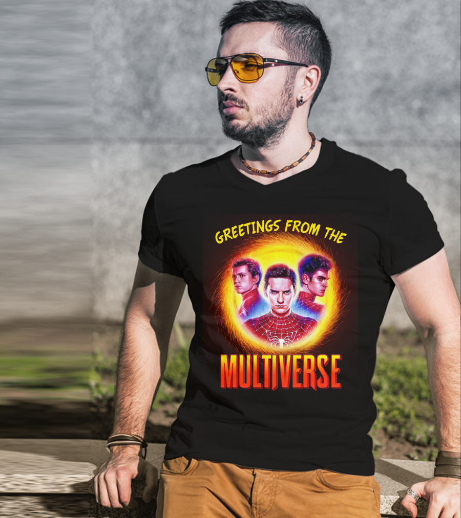 Greetings From The Multiverse Spider-man No Way Home Iconic Trio T-Shirt