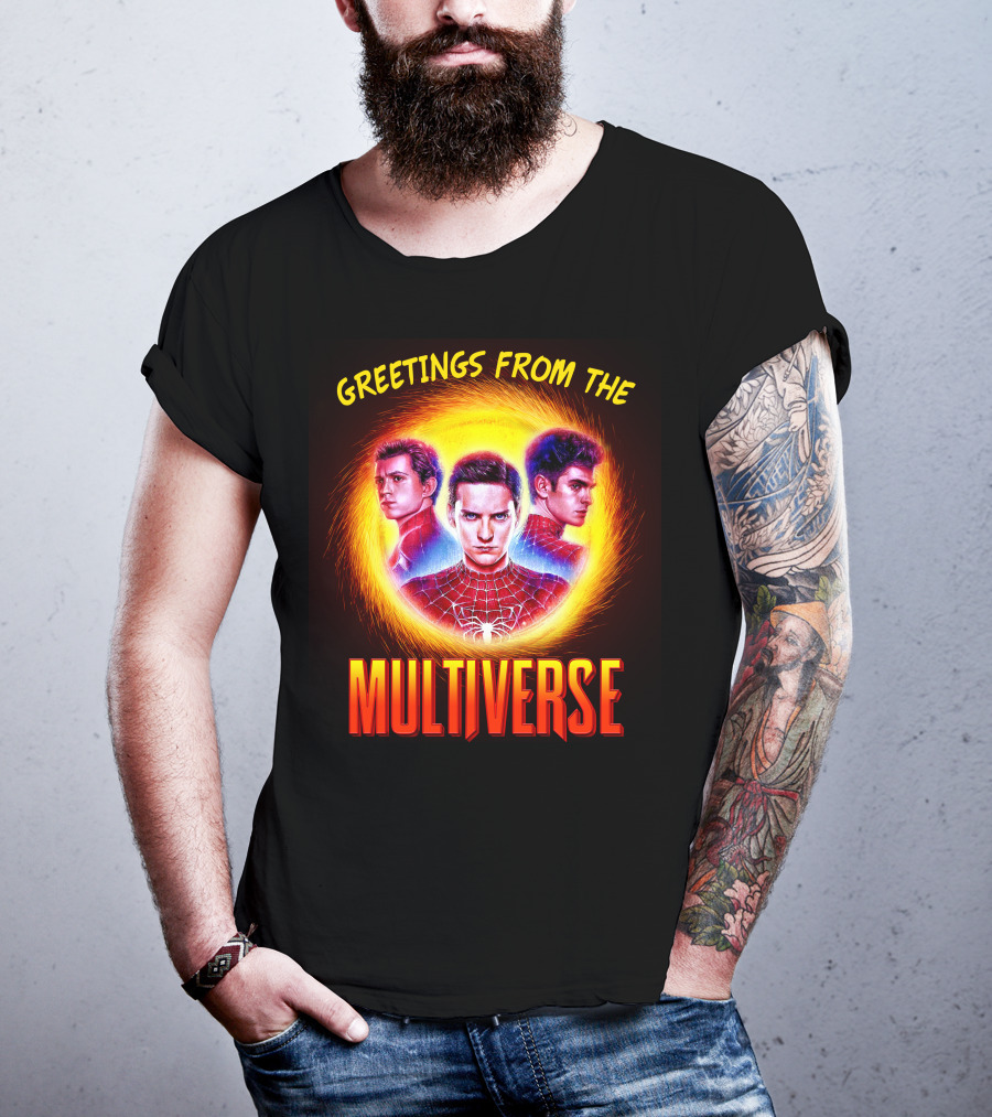 Greetings From The Multiverse Spider-man No Way Home Iconic Trio T-Shirt