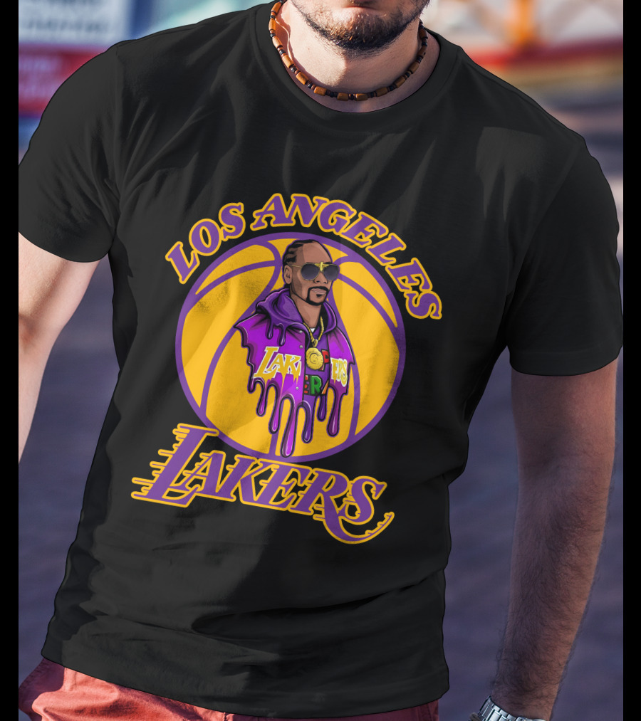 Los Angeles Lakers Snoop Dogg Basketball Drip T-Shirt