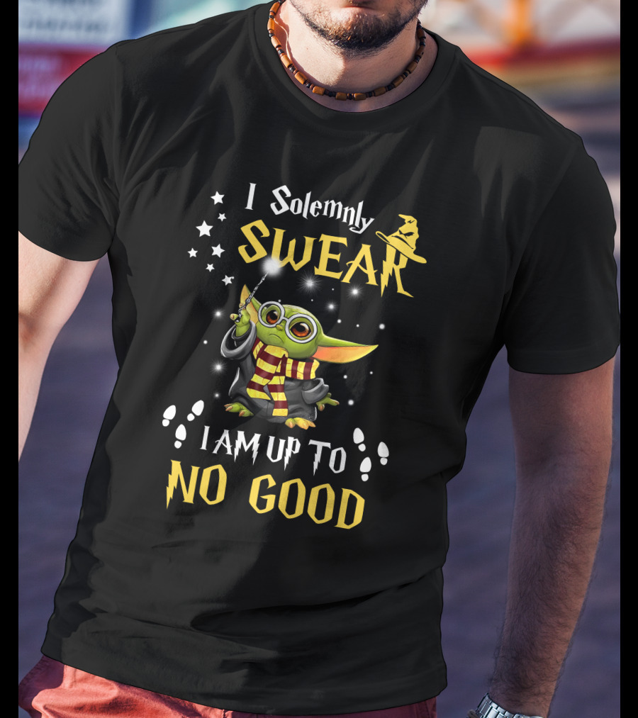 I Solemnly Swear I Am Up To No Good Baby Alien Wizardry Magic Wand Scarf T-Shirt