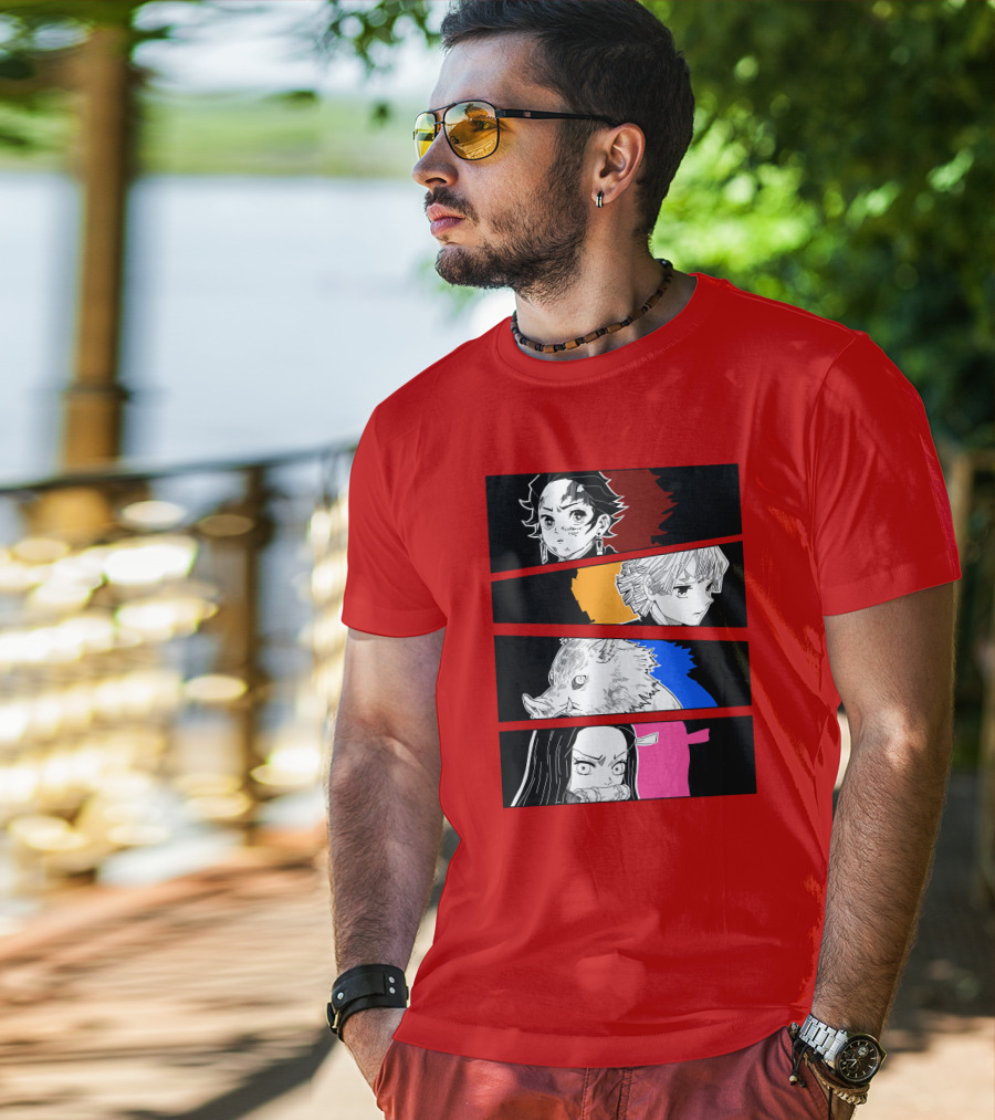 Demon Slayer Heroes Manga Style Characters T-Shirt