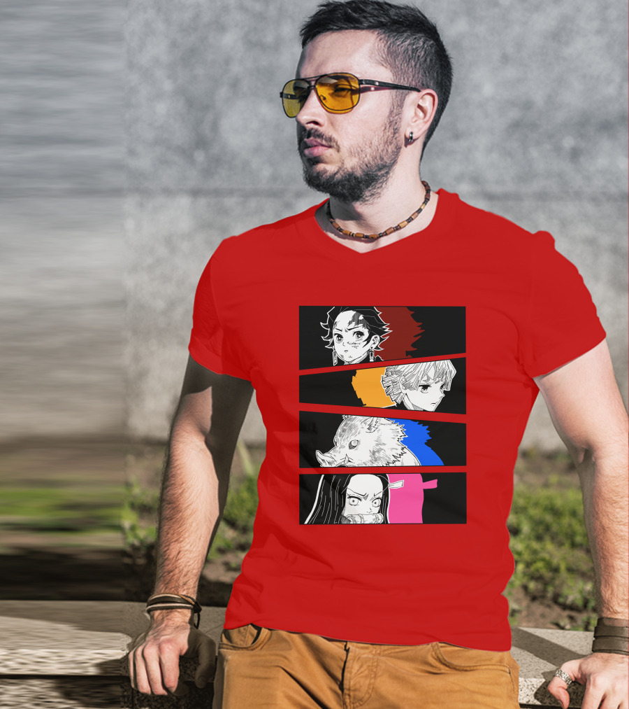 Demon Slayer Heroes Manga Style Characters T-Shirt
