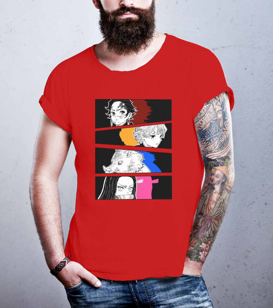 Demon Slayer Heroes Manga Style Characters T-Shirt