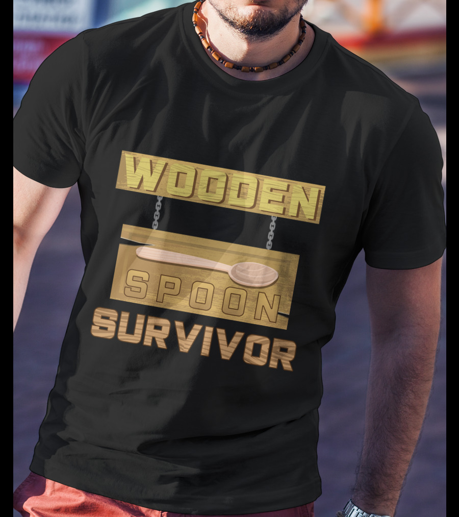 Wooden Spoon Survivor Rustic Hanging Sign Chain T-Shirt