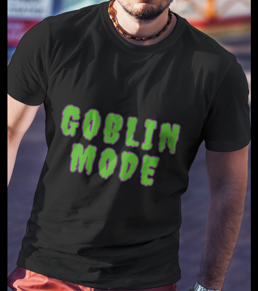 GOBLIN MODE Green Drip Text T-Shirt