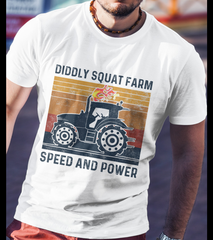 Diddly Squat Farm Tractor Speed And Power With Fire Elements T-Shirt