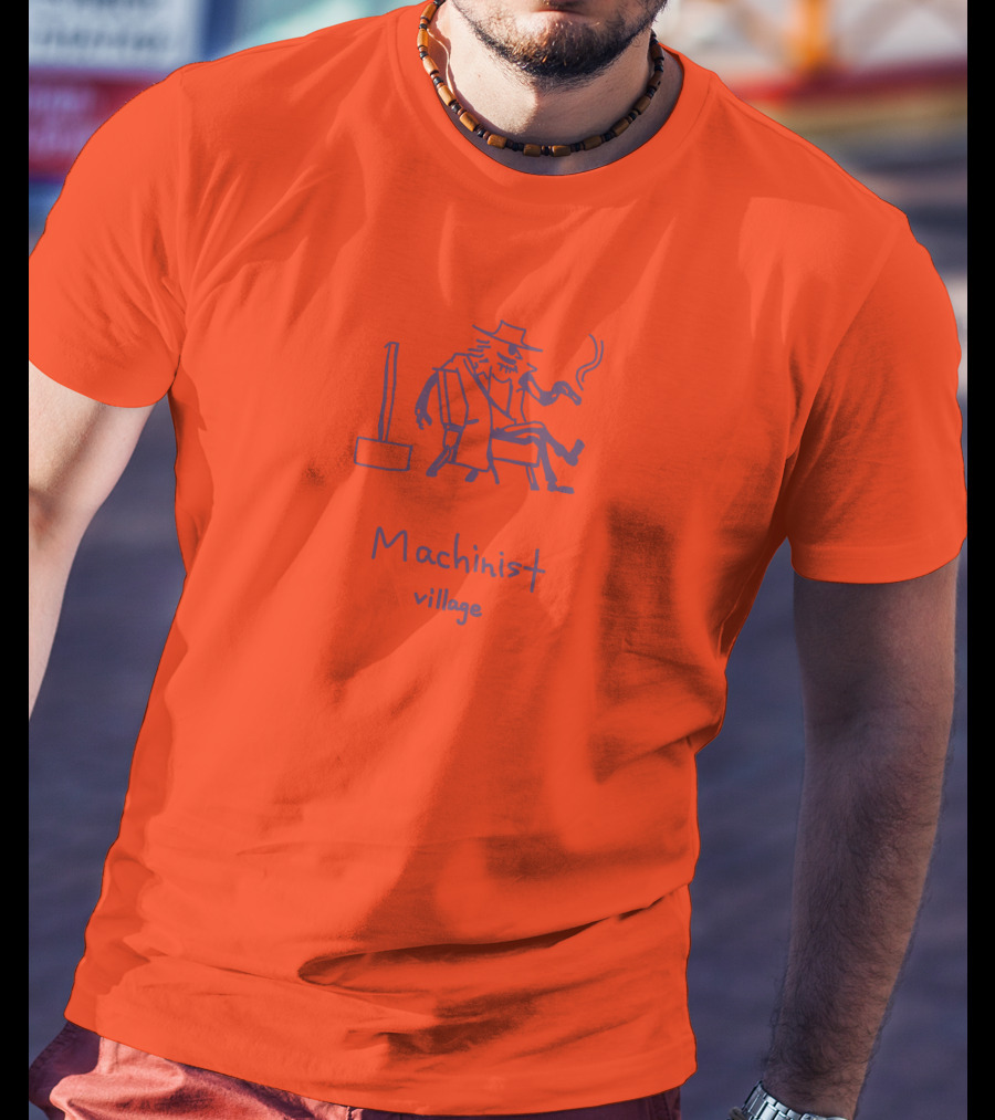 Machinist Village Smoking Figure With Hammer T-Shirt