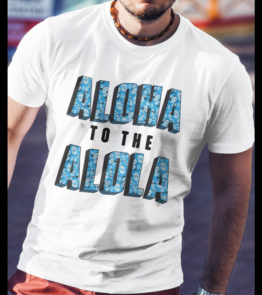 Aloha To The Alola Pokémon Pattern Typography T-Shirt