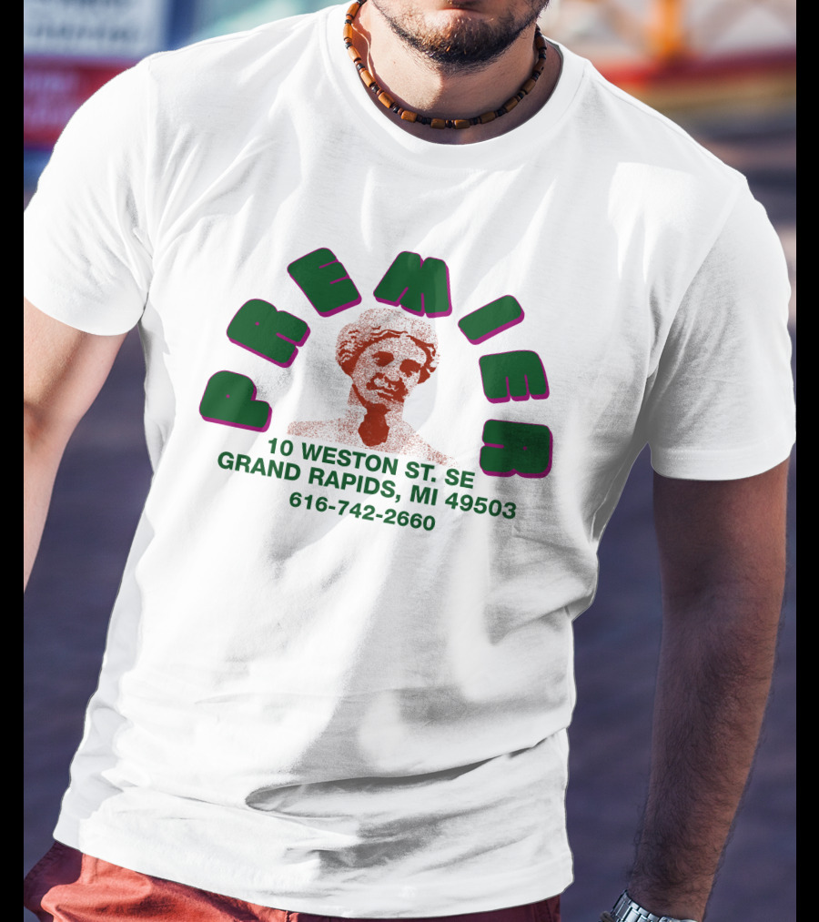 Premier 10 Weston St SE Grand Rapids Statue Graphic 616-742-2660 T-Shirt