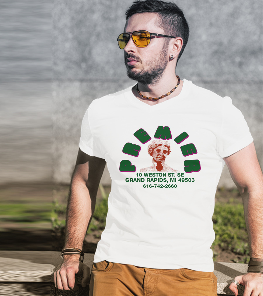 Premier 10 Weston St SE Grand Rapids Statue Graphic 616-742-2660 T-Shirt