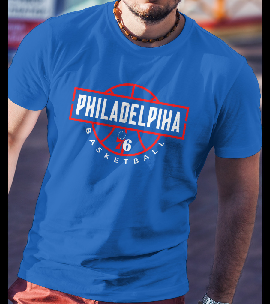 Philadelphia 76 Basketball Fan Jersey Blue Red T-Shirt