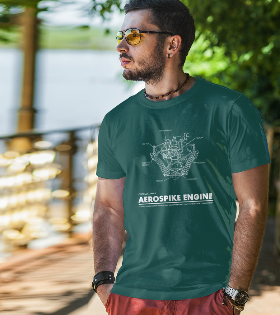 Hydrolox Linear Aerospike Engine Diagram Altitude Compensating Nozzle Turbo Pump T-Shirt