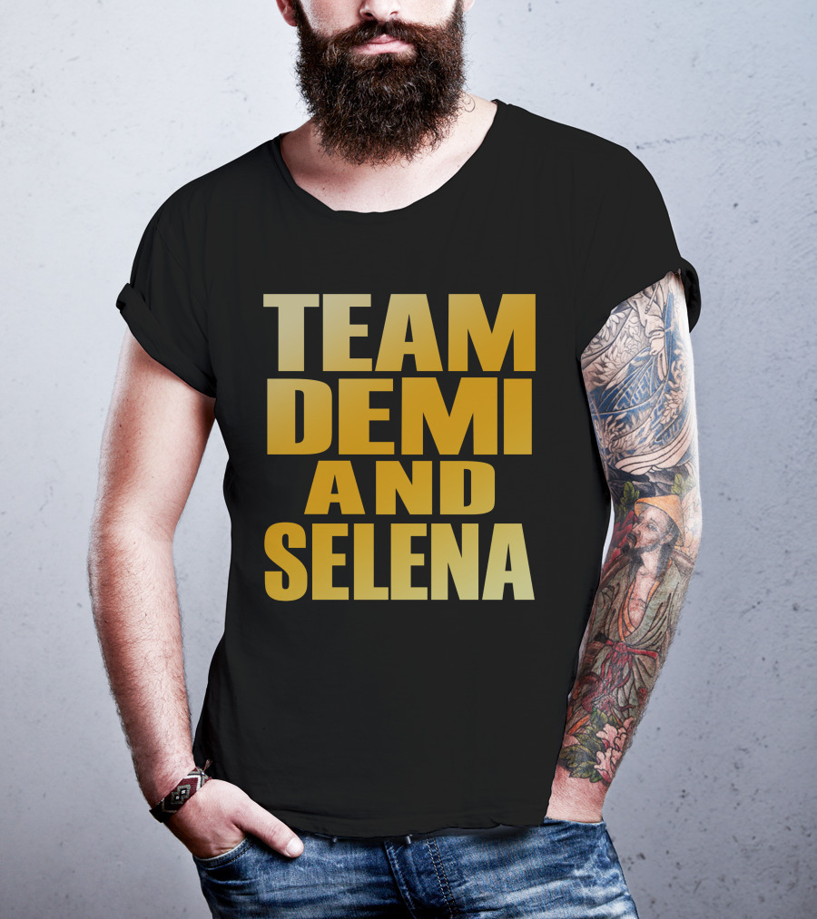 Team Demi And Selena Bold Gold Text T-Shirt