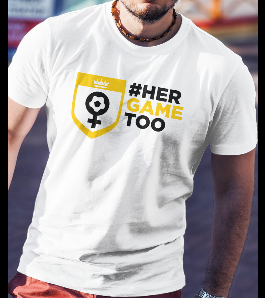 Her Game Too Soccer Symbol Empowerment T-Shirt