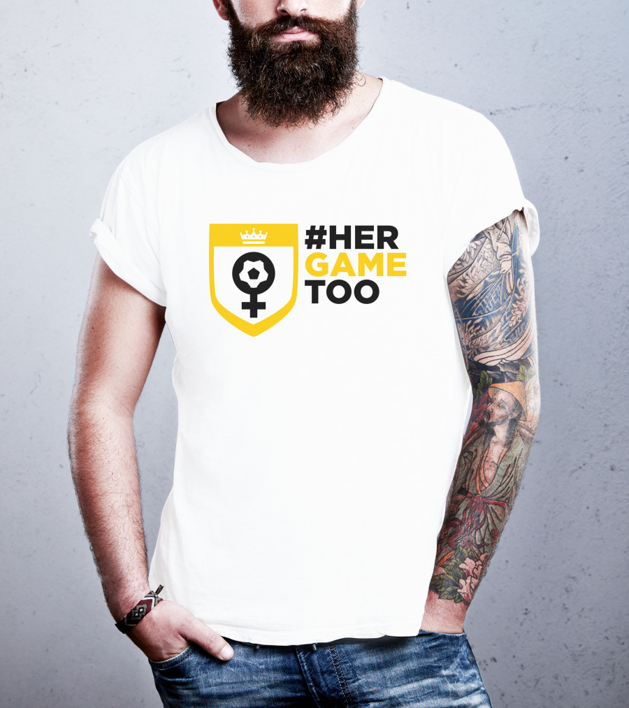 Her Game Too Soccer Symbol Empowerment T-Shirt