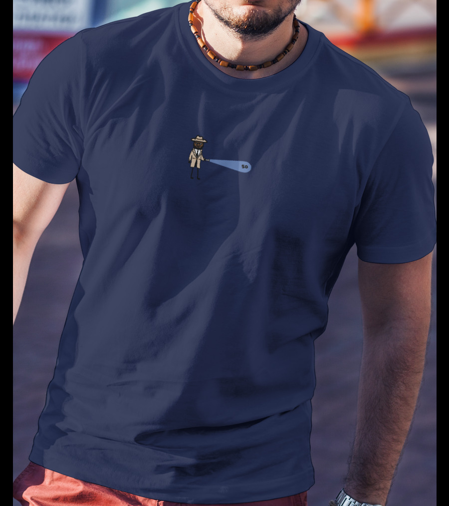 Spy Detective Figure With Flashlight Basketball Number 50 T-Shirt