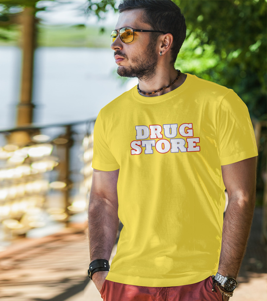 DRUG STORE Bold Retro Text T-Shirt