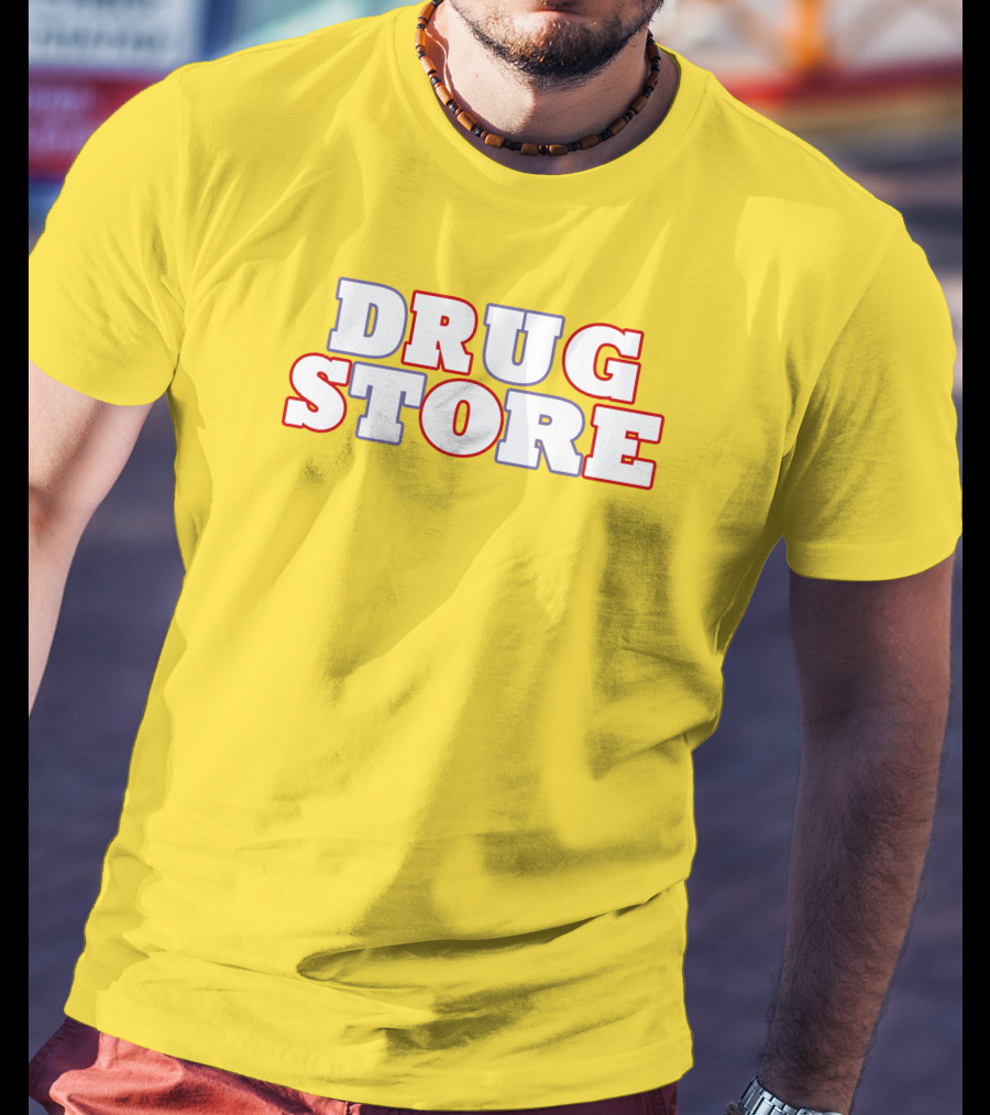 DRUG STORE Bold Retro Text T-Shirt