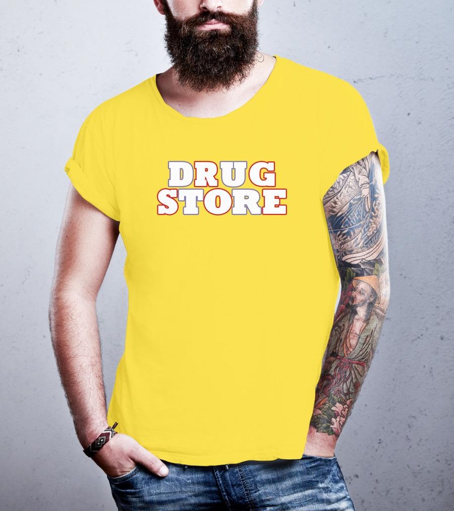 DRUG STORE Bold Retro Text T-Shirt