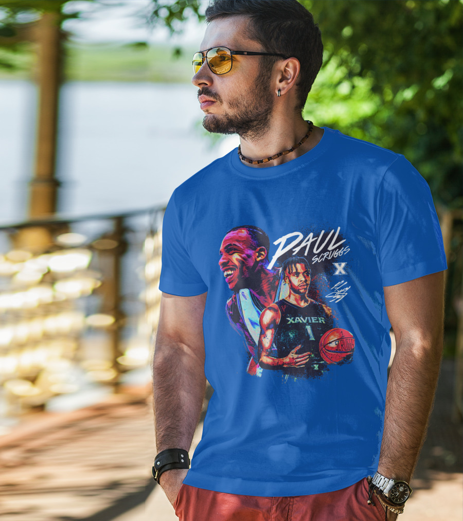 Paul Scruggs Xavier Basketball Number 1 Player Autograph Edition T-Shirt