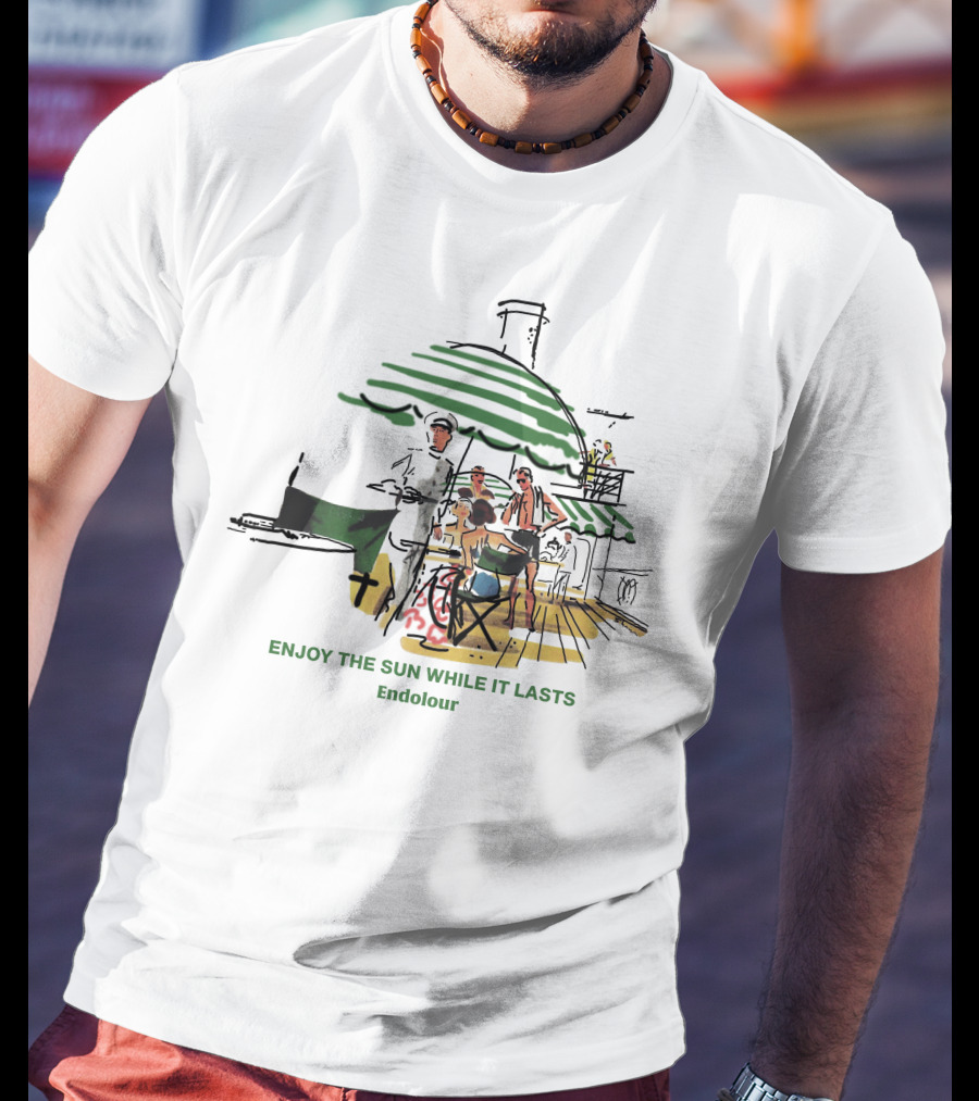 ENJOY THE SUN WHILE IT LASTS Endolour Deck Gathering Scene T-Shirt