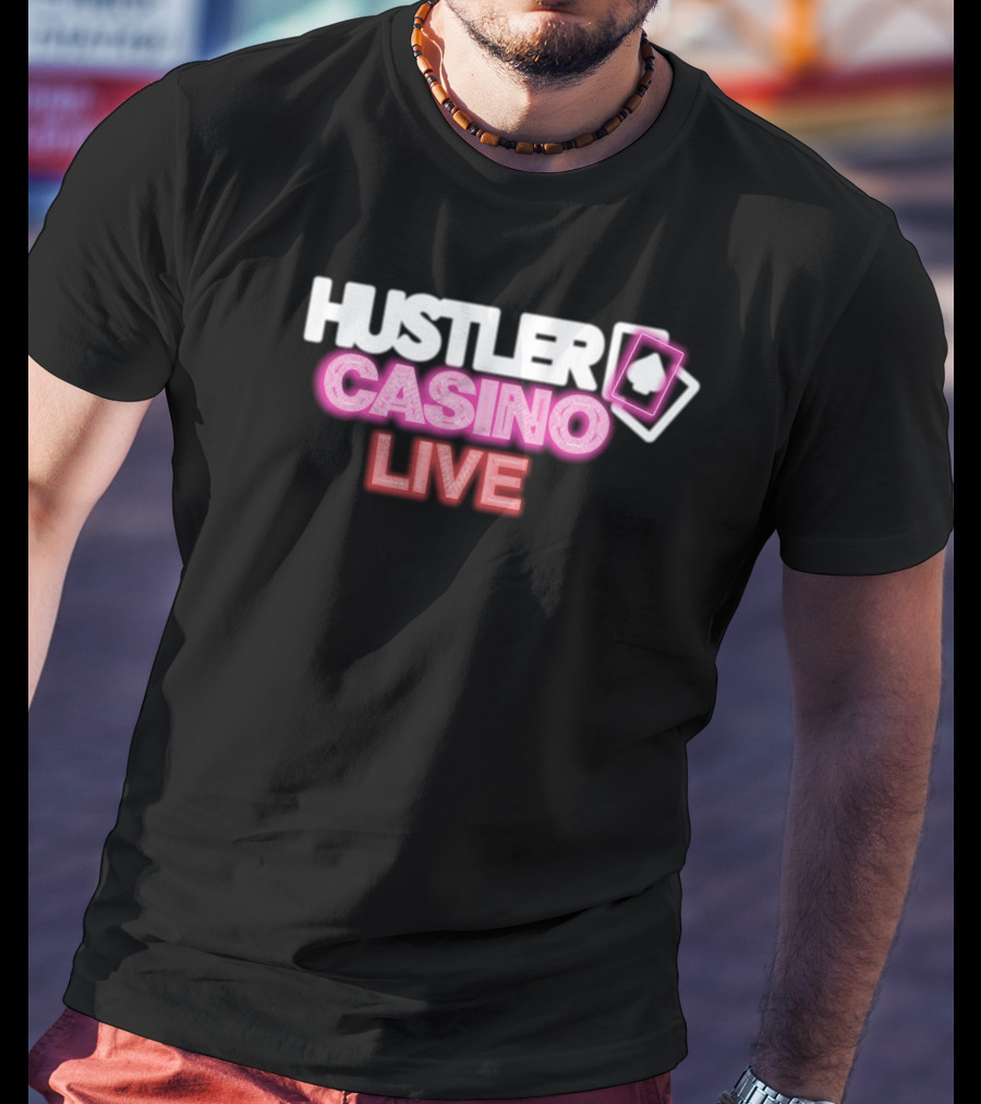 Hustler Casino Live Poker Cards Neon T-Shirt