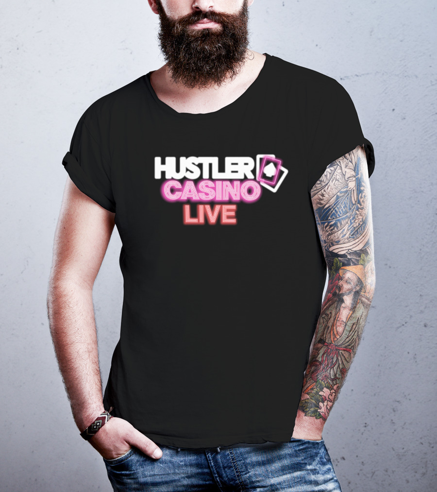 Hustler Casino Live Poker Cards Neon T-Shirt