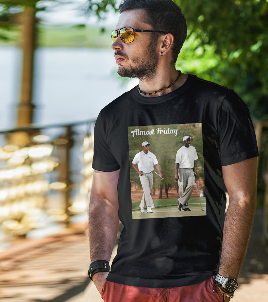 Almost Friday Golf Icons Walking Together T-Shirt