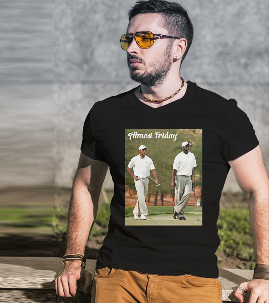 Almost Friday Golf Icons Walking Together T-Shirt
