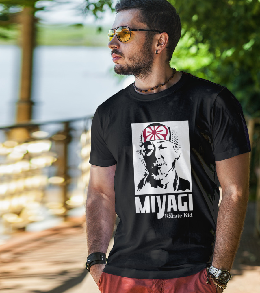 Miyagi The Karate Kid Headband Stencil T-Shirt