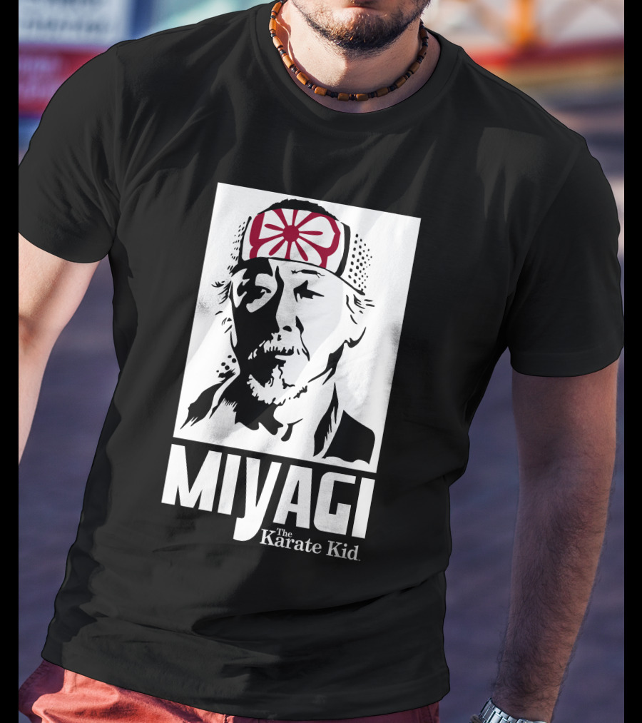 Miyagi The Karate Kid Headband Stencil T-Shirt