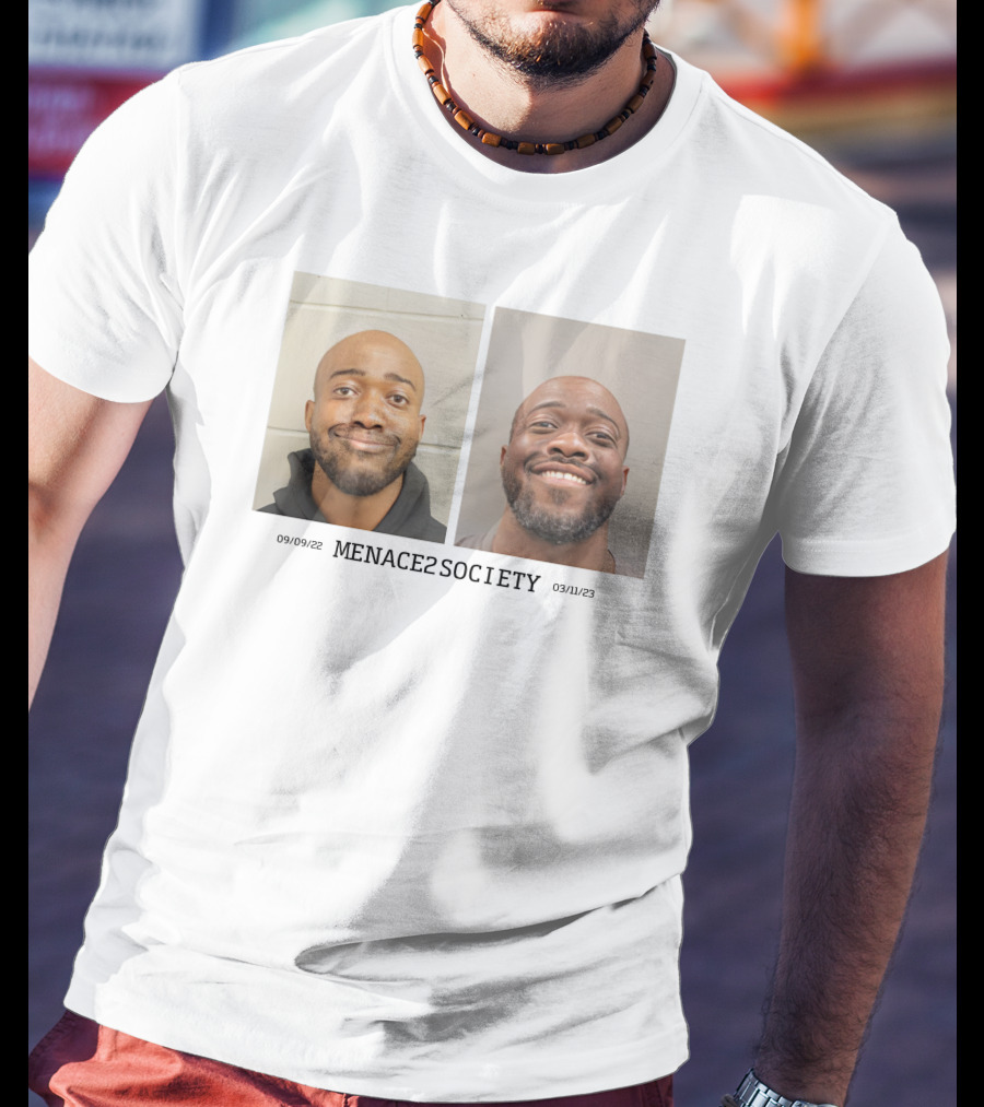 MENACE2SOCIETY Raw Dog It Shot Mugshot Duo T-Shirt