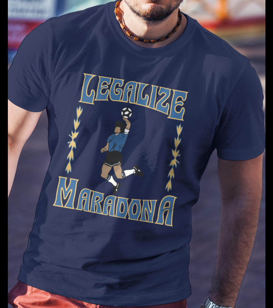 LEGALIZE MARADONA Soccer Legend Iconic T-Shirt