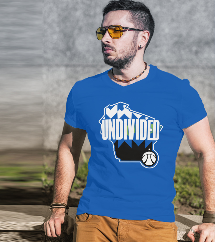 Pat Connaughton Undivided Milwaukee Basketball Map Blue T-Shirt