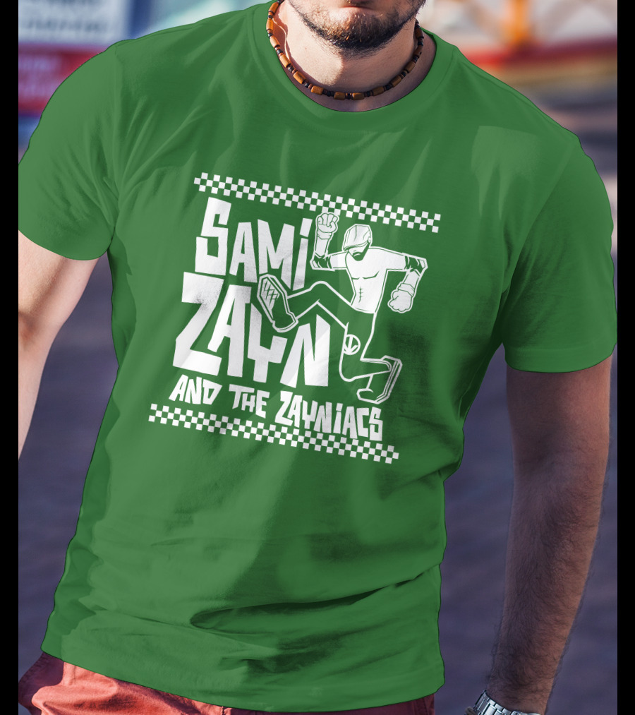 Sami Zayn And The Zayniacs Checkerboard Jumping Person T-Shirt