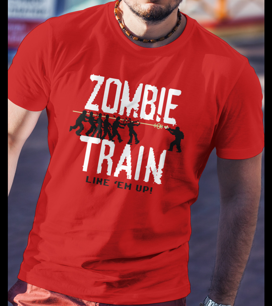 Zombie Train Line 'Em Up Shooter Challenge T-Shirt