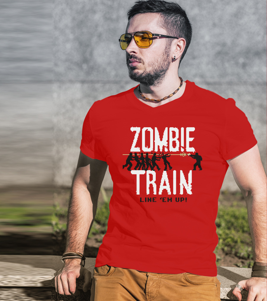 Zombie Train Line 'Em Up Shooter Challenge T-Shirt