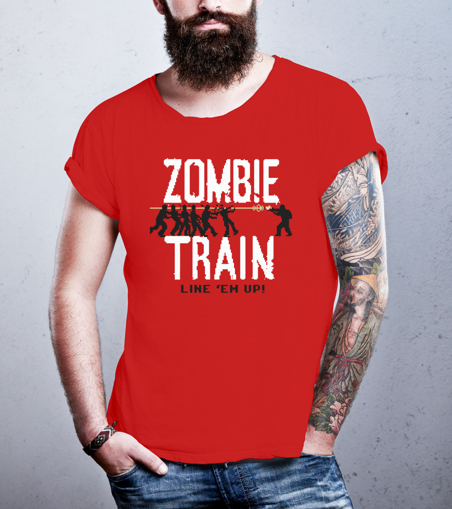 Zombie Train Line 'Em Up Shooter Challenge T-Shirt
