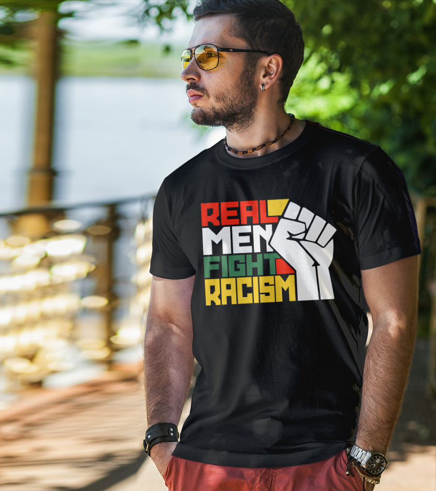 Real Men Fight Racism Silas Young Fist T-Shirt
