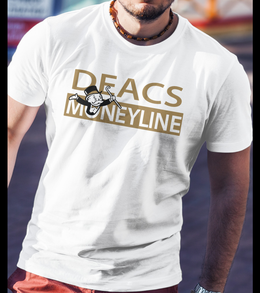 Deacs Moneyline Top Hat Cane Monopoly Character T-Shirt