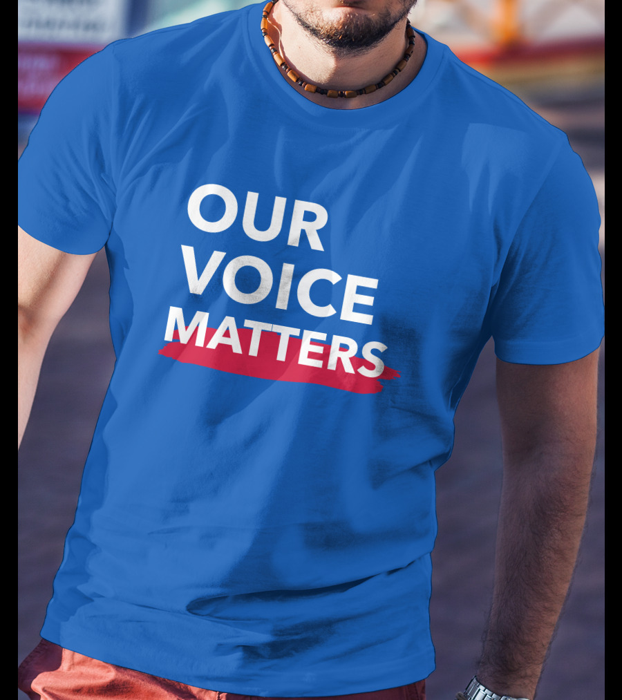 Andrew Cuomo Our Voice Matters Red Brushstroke T-Shirt
